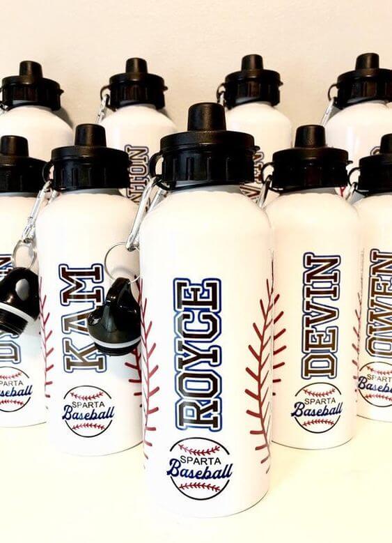 Baseball-Themed Water Bottle