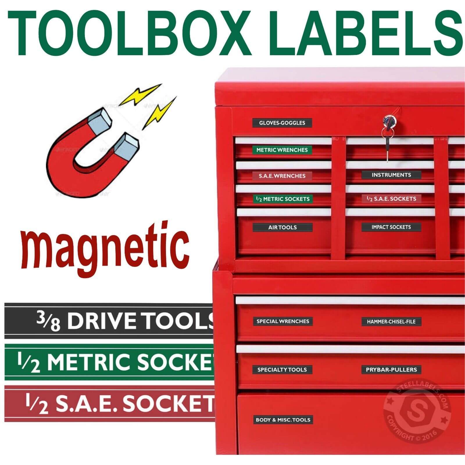 Aircraft Maintenance Toolbox Magnet Labels